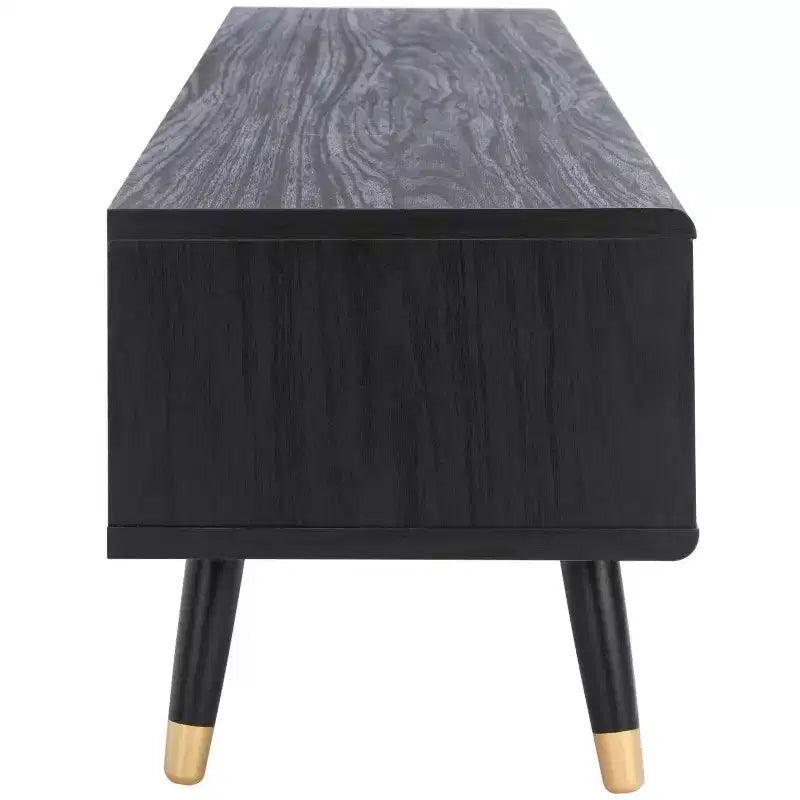 55" Low-Profile TV Media Stand with Drawer & Cable Management, Fits TVs up to 60", Black/Oak