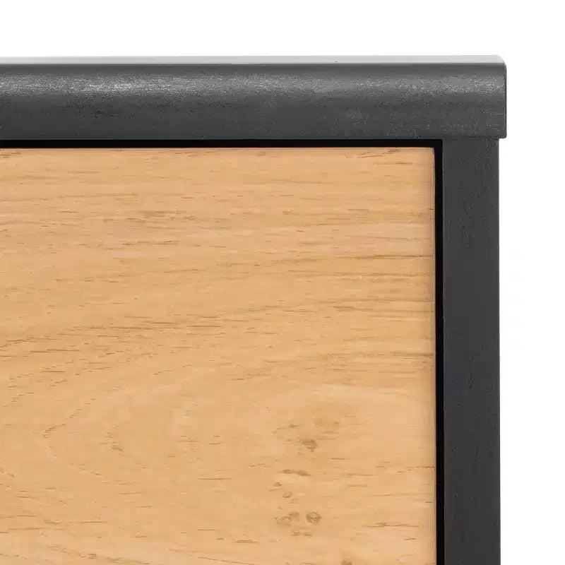 Mobile TV a basso profilo da 55" con cassetto e gestione cavi, adatto a TV fino a 60", Nero/Rovere