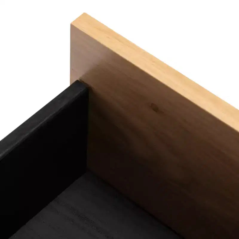 Mobile TV a basso profilo da 55" con cassetto e gestione cavi, adatto a TV fino a 60", Nero/Rovere